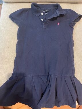 Ralph Lauren Navy Polo Dress with Pink Pony Logo